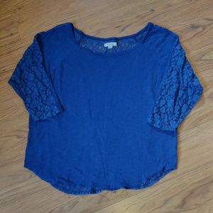 GUC Royal blue lace back shirt